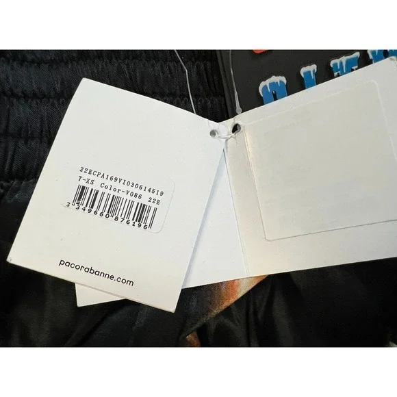 NWT Paco Rabanne City City Wide Leg Crop Pant Silky Black Flaming Astronauts XS - Picture 7 of 14